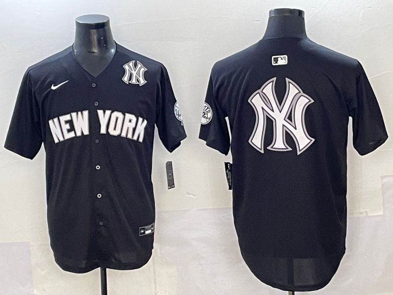 Men 2025 New York Yankees Blank Black Nike MLB Jersey style 0032->new york yankees->MLB Jersey